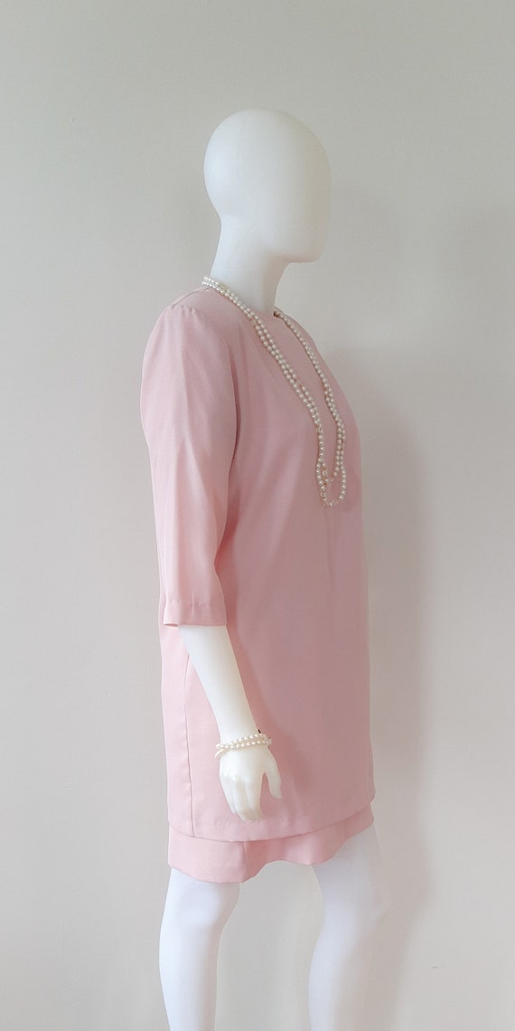 60s pink dress/coat set. In carnation pink chiffo… - image 10