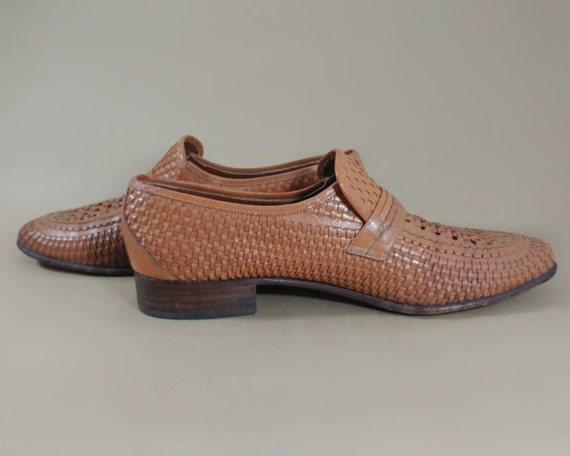 Sz 9.5 vintage woven leather loafers, Bally of Sw… - image 7