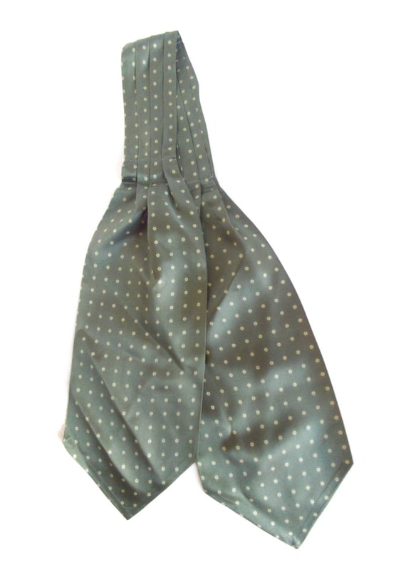 Sage green ascot, with polka dots. 1960s vintage t