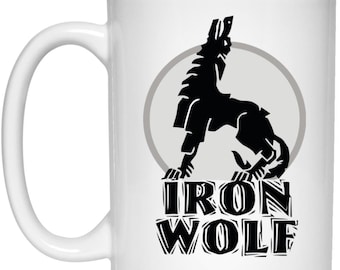 Iron Wolf LT Lithuania Strong 15 oz. White Ceramic Lithuanian Coffee/Tea Mug is part of the Lithuania Strong Apparel collection