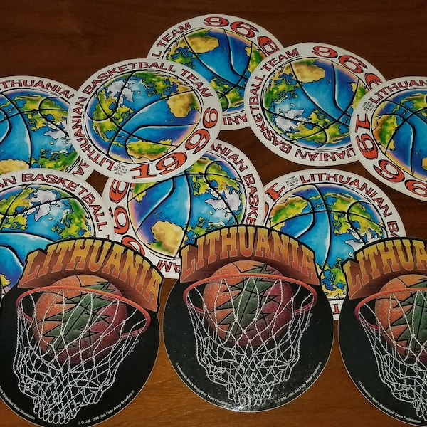 Vinyl Decals by the Grateful Dead supporting the Lithuanian '96 Olympic Basketball Team made by Not Fade Away offered by Lithuania Strong