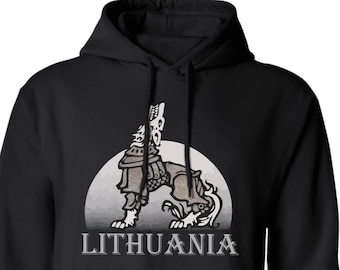 Lithuania Strong Iron Wolf Lithuania Men & Women Unisex Hoodie is part of the Lithuania Strong Apparel Collection