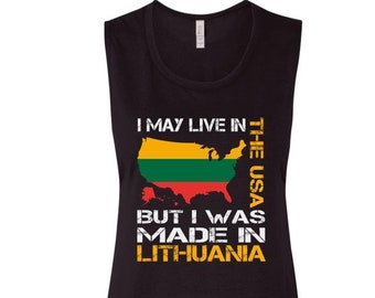 Lithuania Strong Made in Lithuania Ladies' Flowy Muscle Tank is part of the Lithuania Strong Apparel Collection