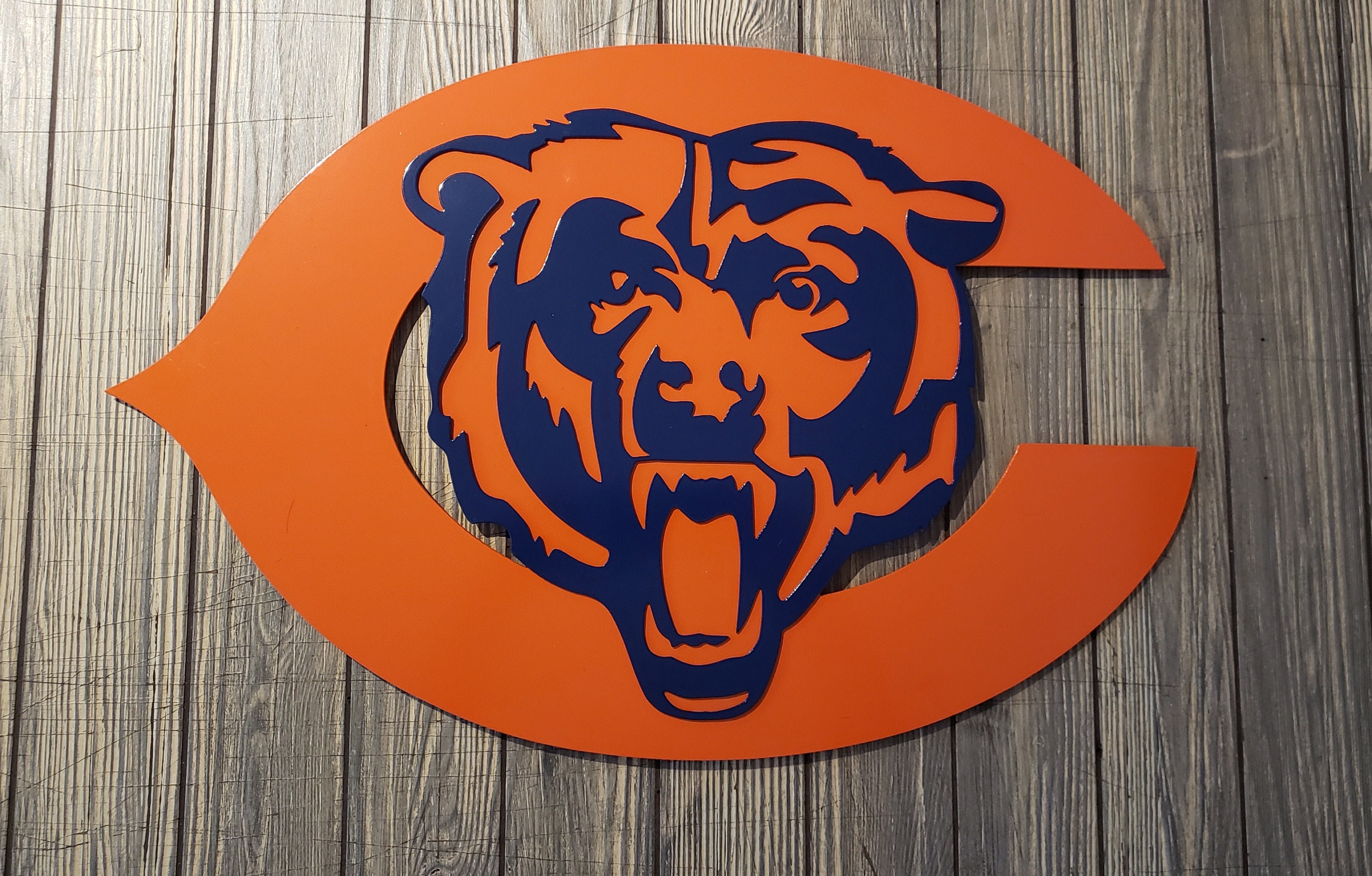 Custom two piece Chicago bears metal wall hanging Etsy