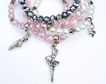 Bracelet Making Kit, Jewellery Making Kit, Ballet Beaded Bracelet, Birthday Gift for Dancers