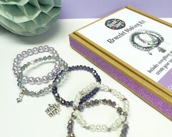 Bead My Gift Bracelet Making Kit, Jewellery Making Kit, Beaded Craft  Kit, Beginner DIY Jewellery Making Set