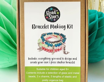 Mermaid Dreams Bracelet Making Kit, Jewellery Making Kit, Beaded Bracelet Stack, Mermaid Gift, Girls Birthday Gift, Bead Stars