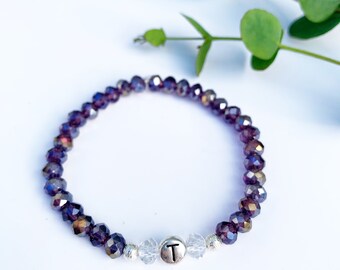 Personalised Initial Bracelet, Beaded Name Bracelet, Bridesmaid Gift, Mothers Day Gift