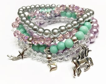 Unicorn Bracelet Making Kit, Jewellery Making Craft Kit for kids, Girls Birthday Gift, Unicorn Birthday Gift