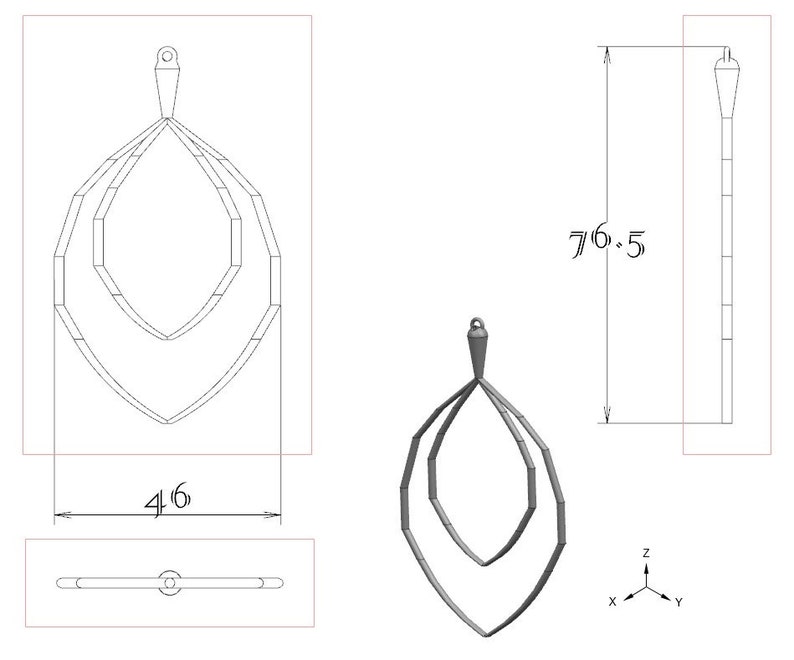 christmas gift earrings 3D printed earrings for women nelly earrings minimalist earrings lightweight woman earrings