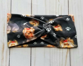 Bandeau Shitzu,bandeau chien mignon,bandeau torsadé,bandeau noué chiot