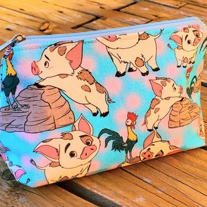 Pouch pua pig,pencil case pig moana,bag cosmetic pig,purse hei hei ,pua