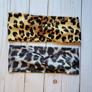 Leopard headband soft,animal print headband cheetah black white leopard,cheetah turban headband woman,knott headband