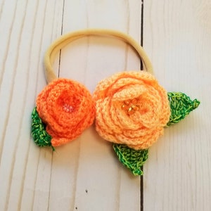 Headband crochet flowers,headband handmade baby,kids,flowers crochet, cute image 6