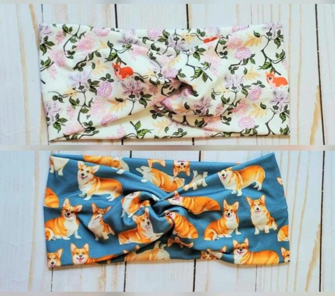 Headband Dog,headband Cute,twisted,headband Inspired Corgi,headband ...
