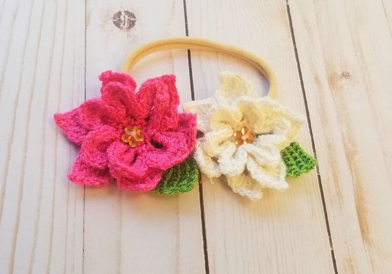 Headband crochet flowers,headband handmade baby,kids,flowers crochet, cute image 9