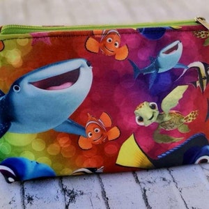 Bag inspired dory,turtle cosmetic bag,pouch nemo,cosmetic bag cute shark pencil case