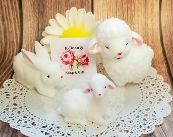 Easter gift box,easter soap,sheep soap,bunny soap,daisy soap,spring soap,favor easter,baby shower favor,easter decoration