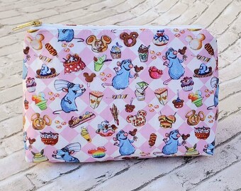 Pouch gift to her,cosmetic bag funny,mouse inspired,buffalo bag