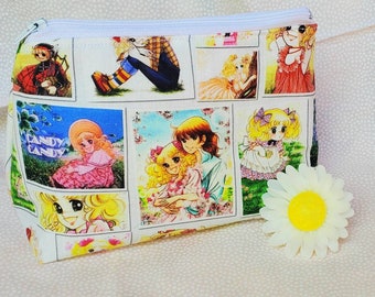 Cosmetic bag candy candy anime  pouch bag candy vintage,pencil case candy