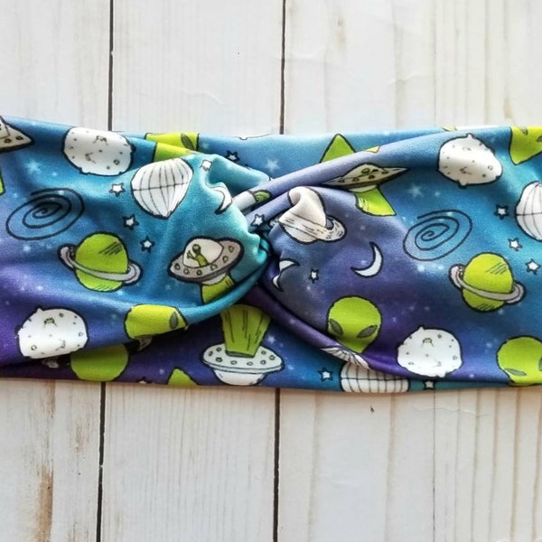 Headband twist UFO, alien headband,extraterrestrial headband,ovni headband soft,spaceship