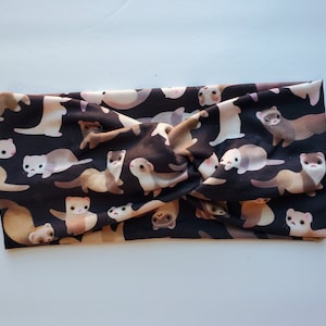 Headband twisted mustela ,ferret headband knotted, headband cute,headband otter ,headband fun,furo