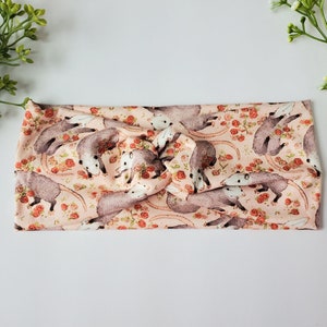 Bandeau torsadé floral opossum : turban élastique