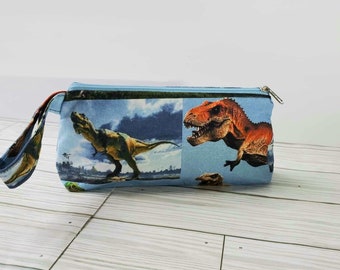 Bolsa dinosaurio dibujos animados, accesorios inspirados, regalo jurásico, estuche de lápices jurásico, bolsa tiranosaurio rex
