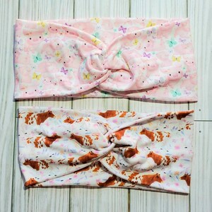 Farm Animal Print Headband: Pig, Cow, Floral Turban