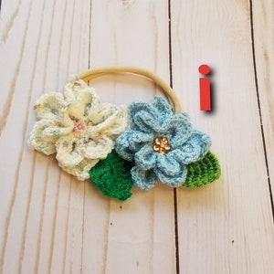 Headband crochet flowers,headband handmade baby,kids,flowers crochet, cute image 3