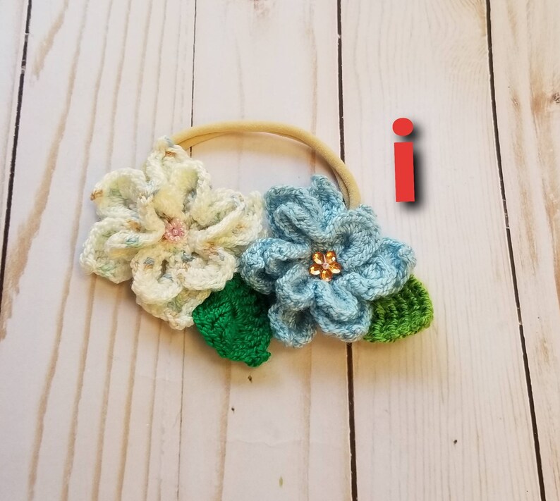 Headband crochet flowers,headband handmade baby,kids,flowers crochet, cute image 3