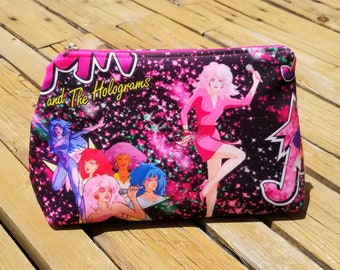 80s Jem and the Holograms Makeup Bag: Vibrant Cosmetic Pouch