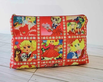 Bolsa 80s,organizador maquillaje niña años 90,bolsa chica anime,bolsa romántica dibujos animados retro