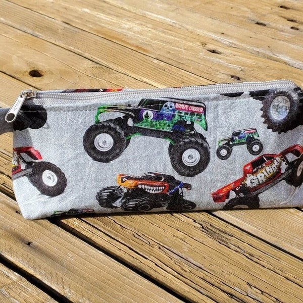 Pencil case trucks ,monster trucks organizer  bag,gift kid ,back to the school gift, trucks gift