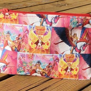 Pouch 80s character,pouch shera ,bag cosmetic warrior girl 80s,pouch she-ra princess of power,organizer bag woman hero