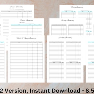 Printable Food Inventory Tracker (fridge, Freezer, Pantry & Spices ...