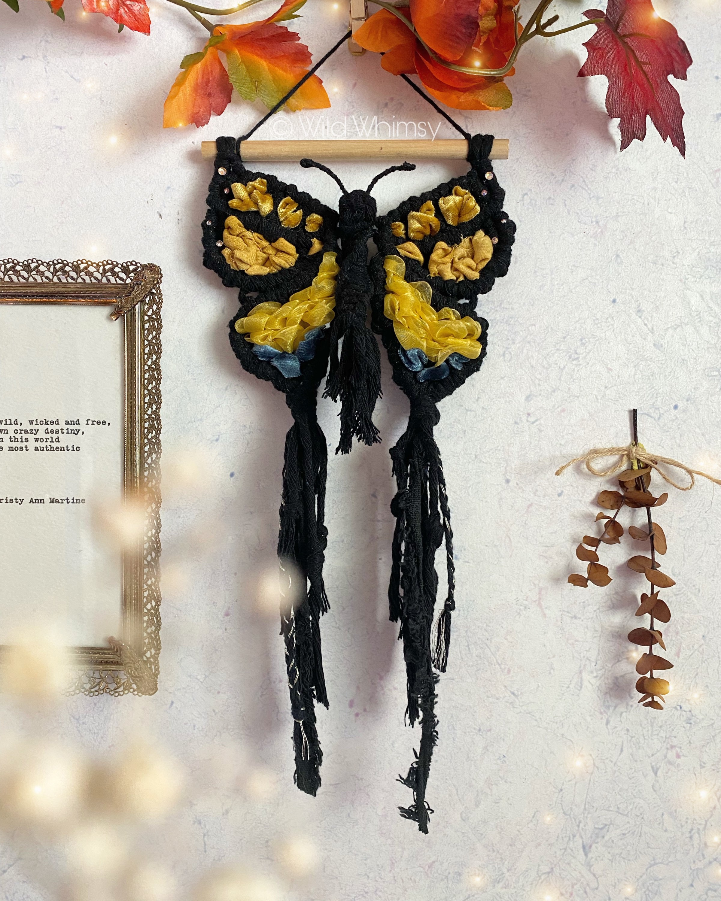 MINI BUTTERFLY // Small Made to Order Macrame Butterfly Wall 