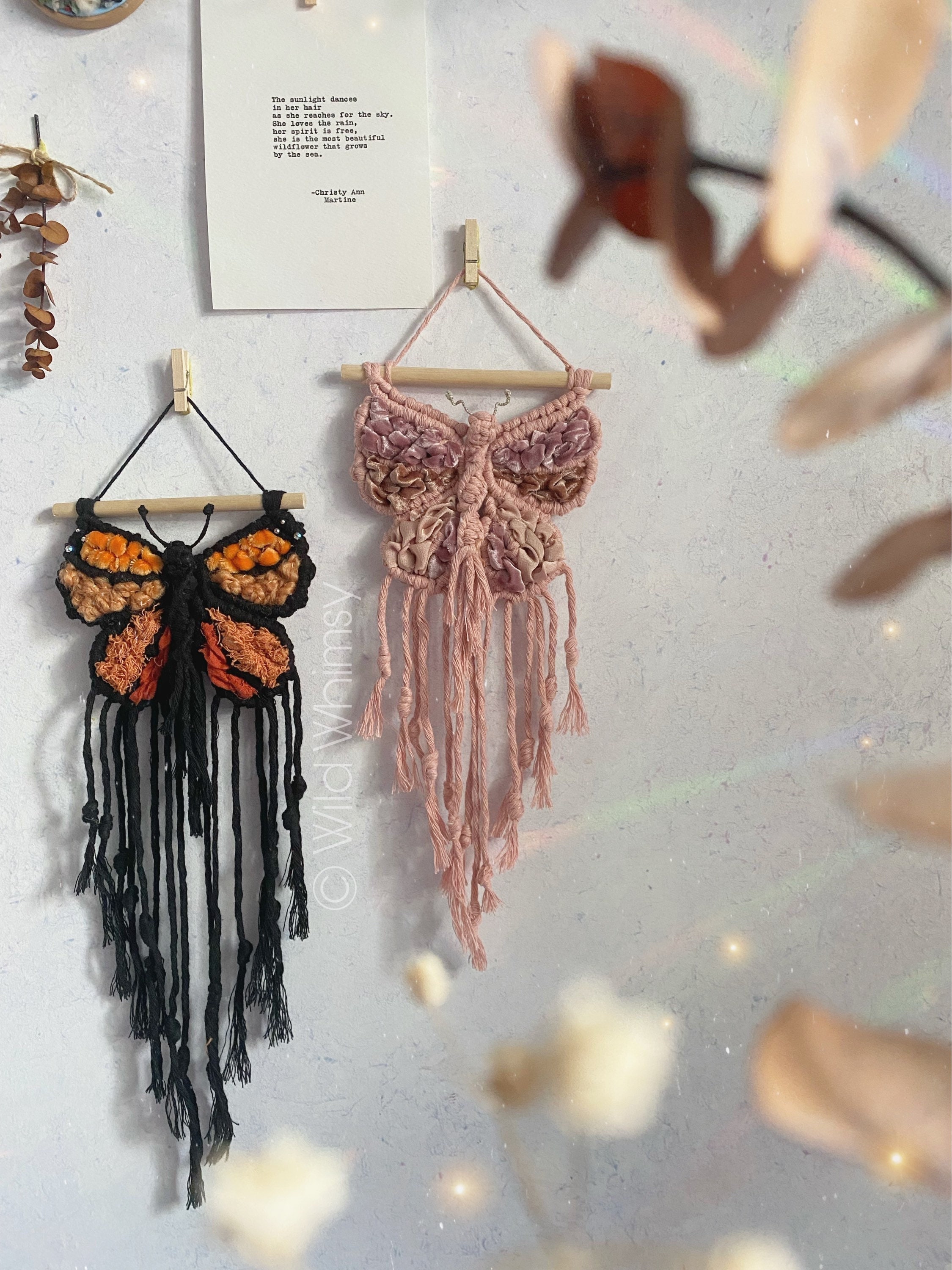 MINI BUTTERFLY // Small Made to Order Macrame Butterfly Wall