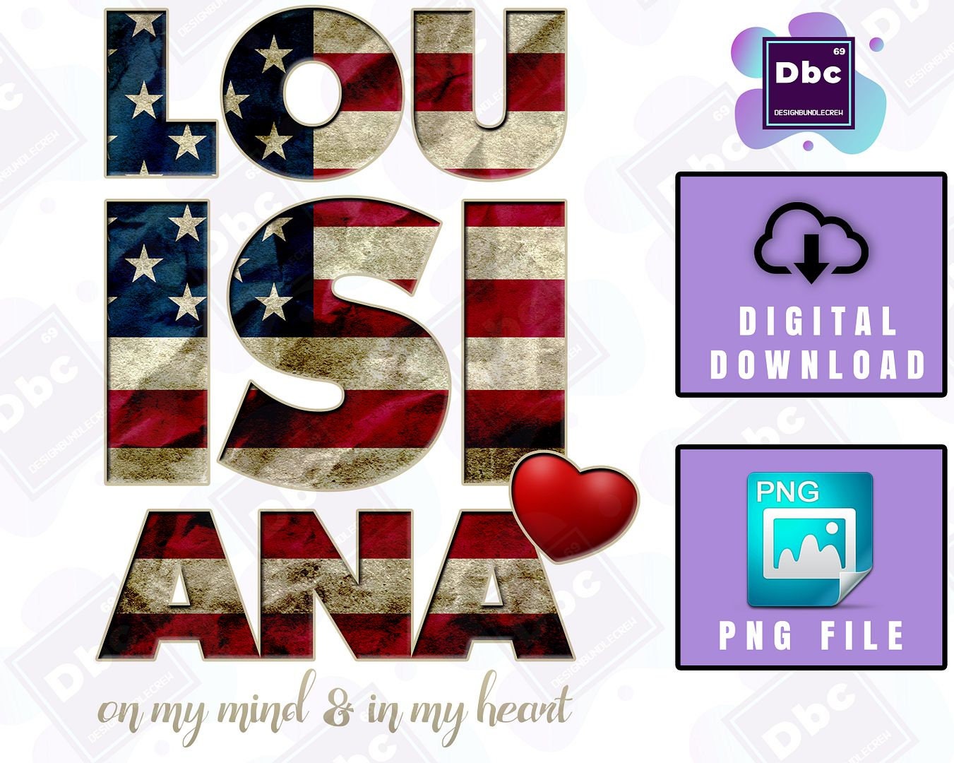 USA Print On Demand God Bless Louisiana PNG Image File Louisiana PNG