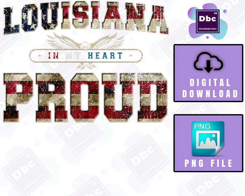 USA Print On Demand God Bless Louisiana PNG Image File Louisiana PNG
