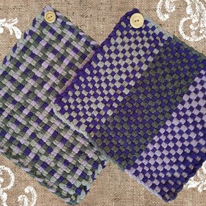 Potholder Handmade  Set , 8 1/4&quot; Retro Cotton Hot Pad Pot Holders, Vintage Kitchen, Gift for Cook