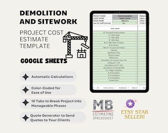 Demolition & Sitework Project Cost Estimate Template - Google Sheets
