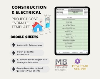 Construction & Electrical Project Cost Estimate Template - Google Sheets