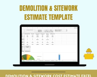 Demolition & Sitework Cost Estimate Excel Template | Construction Project Tool