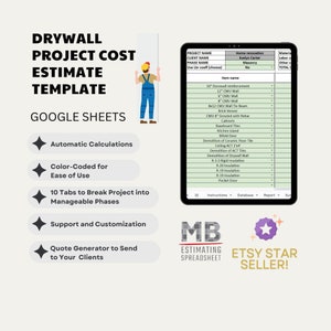 Drywall Project Cost Estimate Template - Google Sheets