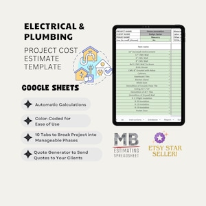 Electrical & Plumbing Project Cost Estimate Template - Google Sheets