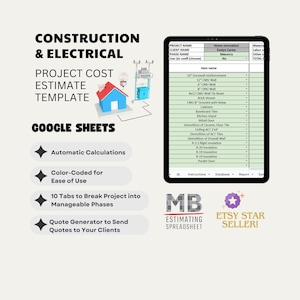 Construction & Electrical Project Cost Estimate Template - Google Sheets