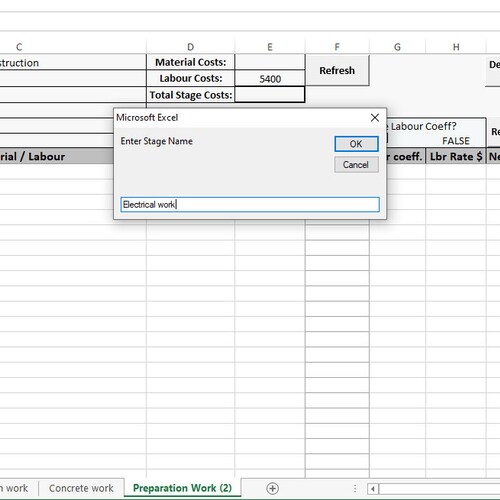 HOME RENOVATION PLANNER Excel Template Construction Project Cost