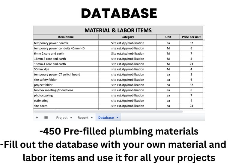 Plumbing Cost Calculator Template Estimate Google Sheets Template