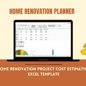 Home Renovation Estimator EXCEL Template | Home Remodel Cost Estimate Tool | Home Renovation Budget Spreadsheet